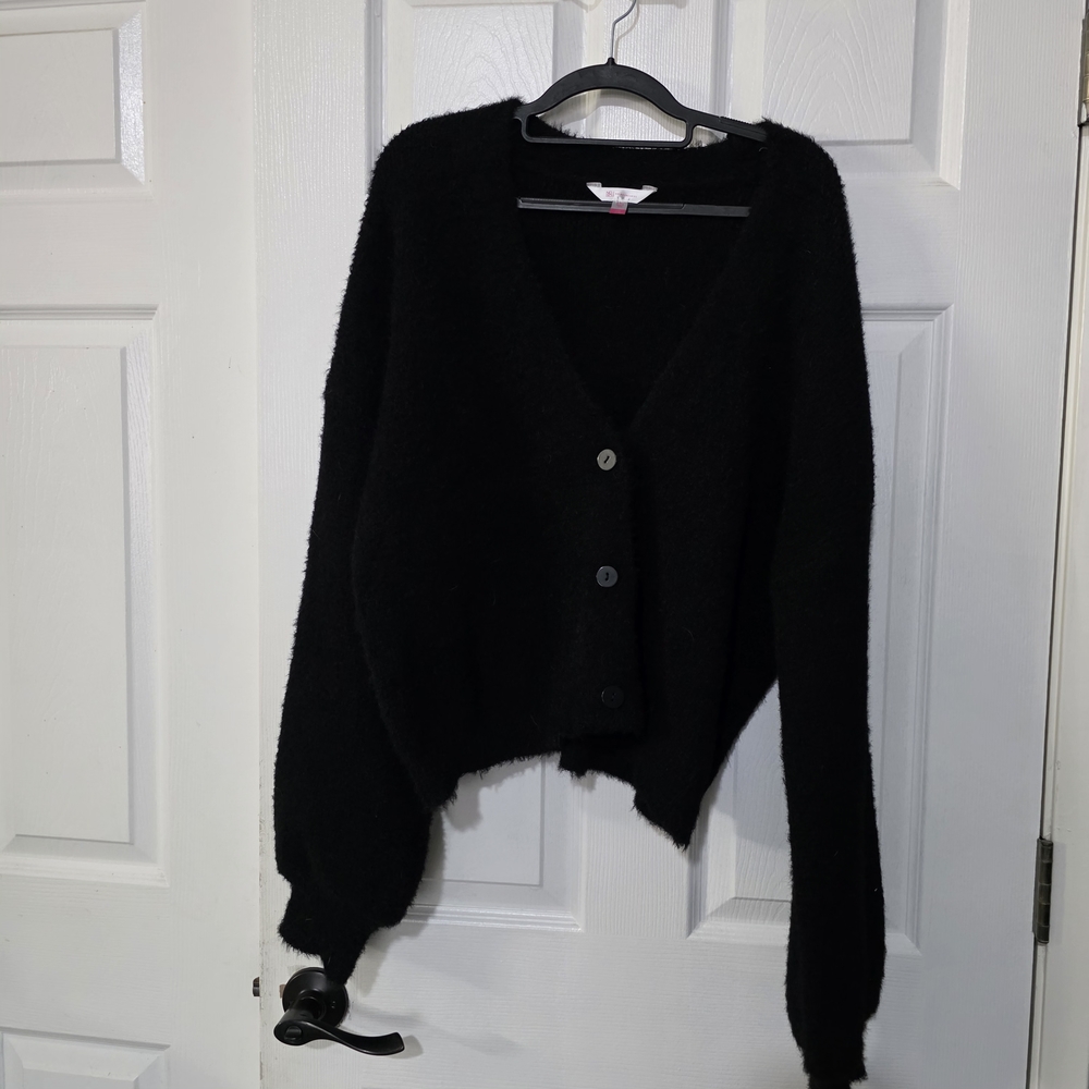 No Boundaries Black Cardigan Sweater Classic Knit